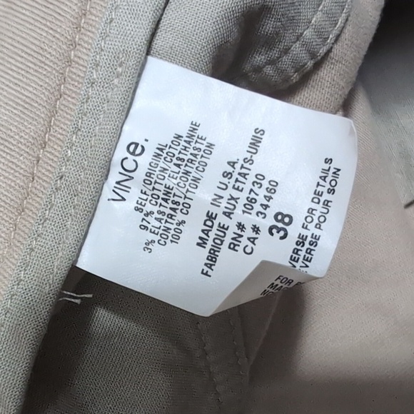 Vince Griffith Chino Shirt Size 38x12" In Khaki Tan Made In The USA - Picture 5 of 9